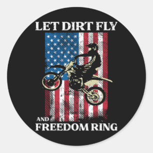 Adesivo Redondo Quarto De Julho, Camisa Motocross America Biker Me