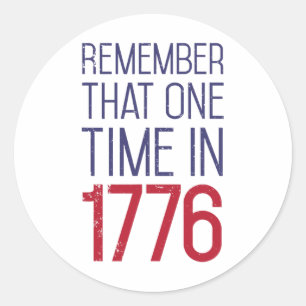Adesivo Redondo Quarto De Julho Lembre-Se De 1776 Histor Americano