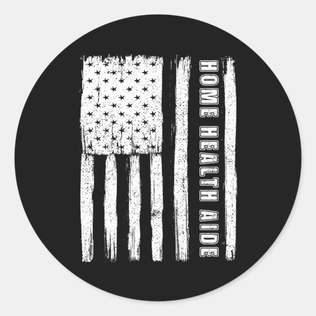 Adesivo Redondo Quarto De Julho Para O American Flag Home Health (Frente)