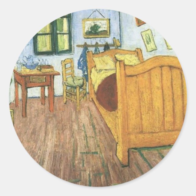 Adesivo Redondo Quarto de Van Gogh em Arles (Frente)