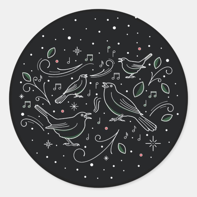 Adesivo Redondo QUARTO DIA DE NATAL / Vinhetas de Natal (Frente)