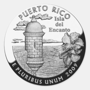 Adesivo Redondo Quarto do estado de Puerto Rico