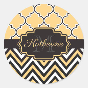 Adesivo Redondo Quatrefoil Amarelo