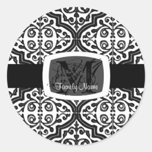 Adesivo Redondo Quatrefoil Padrão Vintage