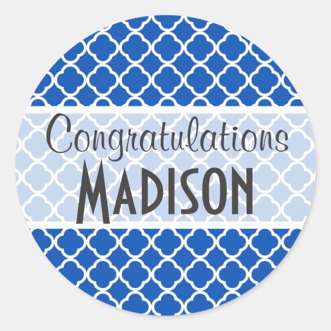 Adesivo Redondo Quatrefol Azul Cobalto (Frente)