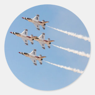 Adesivo Redondo Quatro F-16 Thunderbirds voam em formação cerrada