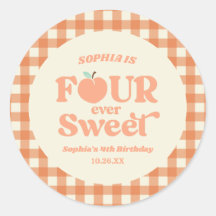 Quatro Fruta de pêssego doce 4ª festa de aniversár