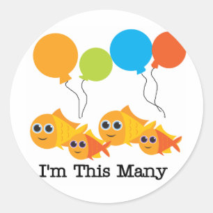 Adesivo Redondo Quatro peixes sou tantos Camisetas e presentes