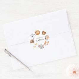 Adesivo Redondo Quatro safari selvagem 4º aniversário