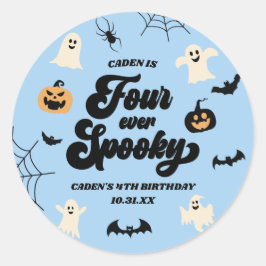 Adesivo Redondo Quatro Sempre Azuis, Festa de Aniversário do Dia d