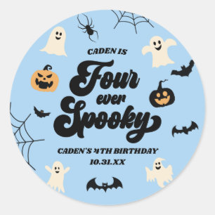 Adesivo Redondo Quatro Sempre Azuis, Festa de Aniversário do Dia d