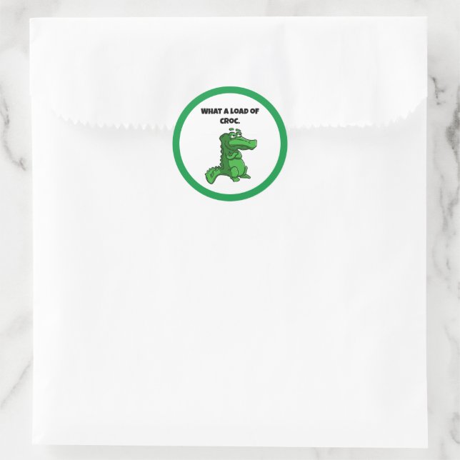 Adesivo Redondo Que Cartoon Croc Funny Alligator (Bolsa)