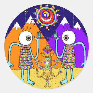 Adesivo Redondo Que Colorido Coletor Mundial (Círculo)