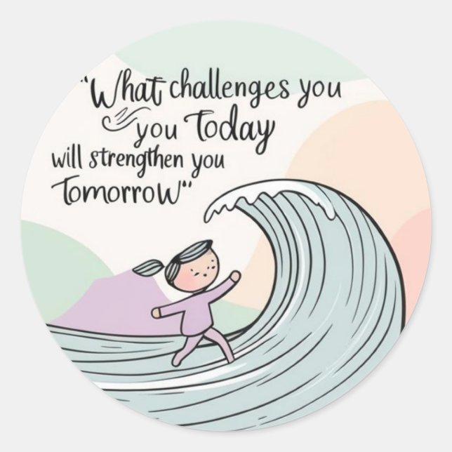 Adesivo Redondo Que desafios você coloca (Frente)