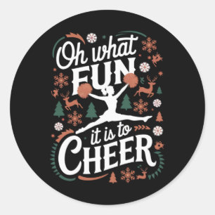 Adesivo Redondo Que Diversão É Torcer Feio Cheerleading Natal