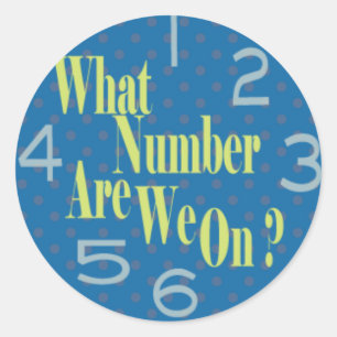 Adesivo Redondo que número estamos em azul com números