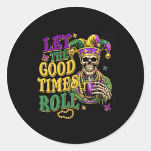 Adesivo Redondo Que O Bom Tempo Faça O Carnaval De Mardi Gras