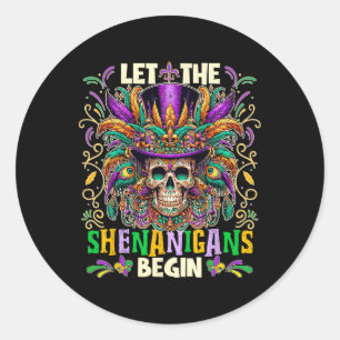 Adesivo Redondo Que Os Shenanigans Comecem A Mardi Gras 2025 Homen