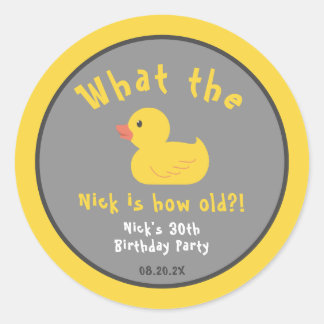 Adesivo Redondo Que Pato de Nascimento Punny Yellow