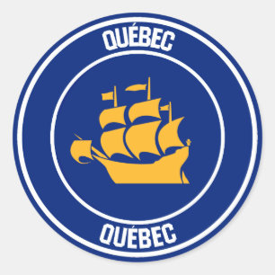 Adesivo Redondo Quebec City Round Emblem