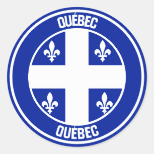Adesivo Redondo Quebec Round Emblem