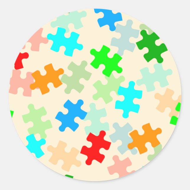 Adesivo Redondo Quebra-cabeça (Frente)
