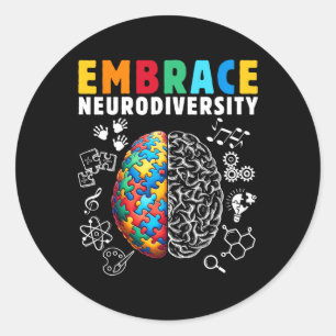 Adesivo Redondo Quebra-cabeça Brain Autismo Asd Adhd Mamãe Criança