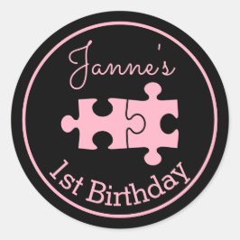 Adesivo Redondo Quebra-cabeça Negras Rosa Muito Doce