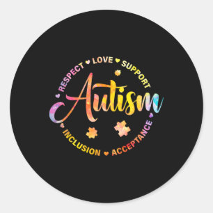 Adesivo Redondo Quebra-cabeça Piece Jogando Tênis Autismo Atenção 