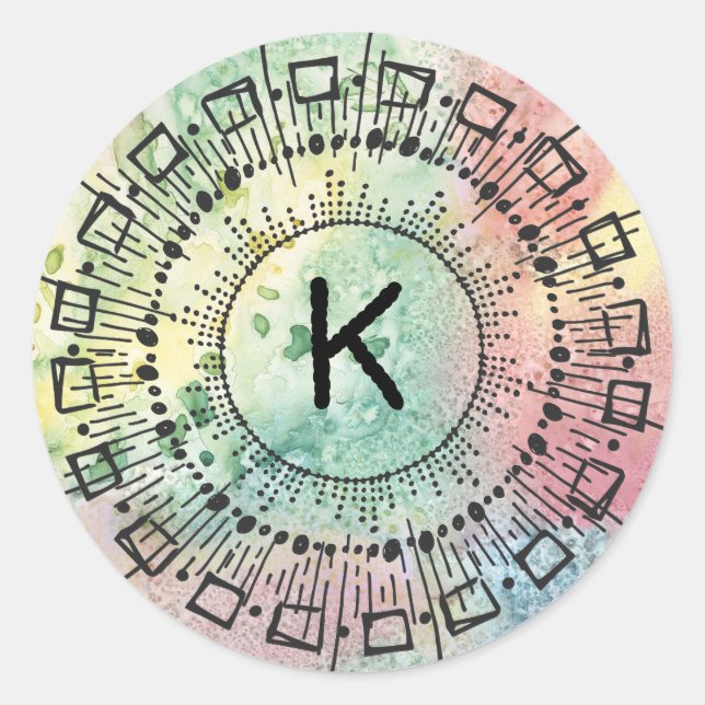 Adesivo Redondo Quebra de Estrelas das Linhas dos Círculos Desenra (Frente)