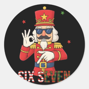 Adesivo Redondo Quebra-Nozes 67 Seis Sete Natal Meme Humor Homens