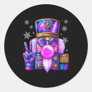 Adesivo Redondo Quebra-Nozes Roxo Soprando Chiclete Natal Fofo