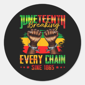 Adesivo Redondo Quebrando Todas as Correntes Desde 1865 Juneteenth