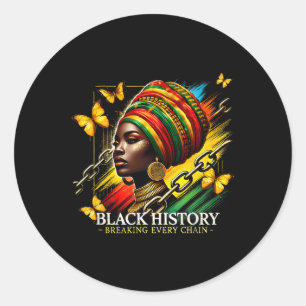 Adesivo Redondo Quebrando Todas As Correntes Negra História Mês Mu