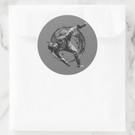 Adesivo Redondo Quebrar Estilo Urbano Movimento Monocromático