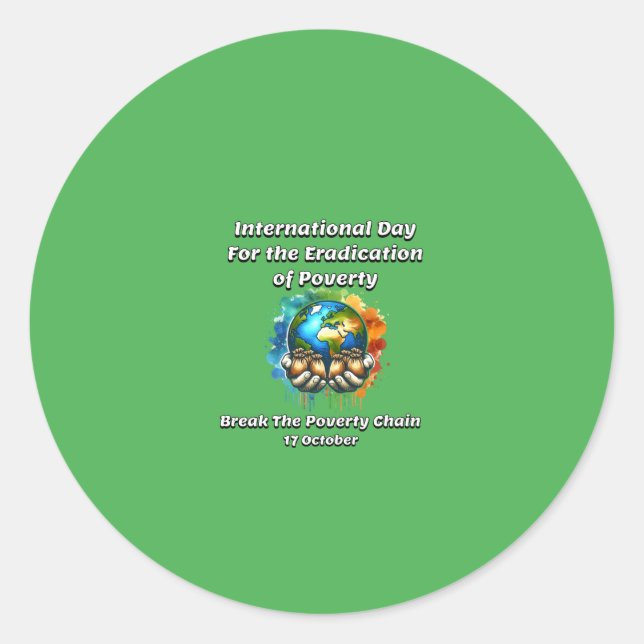 Adesivo Redondo Quebre a cadeia da pobreza (Frente)