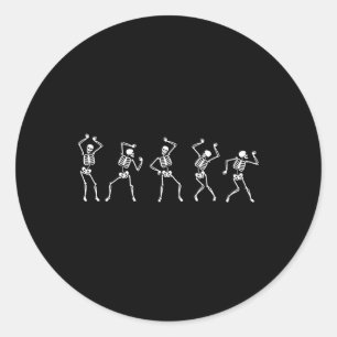 Adesivo Redondo Queda Autumn Skeleton Dancing
