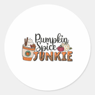 Adesivo Redondo Queda Café Pumpkin Spice Junkie Latino Leop de out