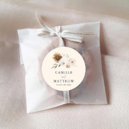 Adesivo Redondo Queda Casamento de Flores Selvagens