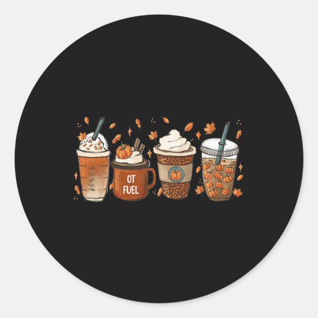 Adesivo Redondo Queda da Terapêutica Ocupacional Autumn Ot Cota (Frente)