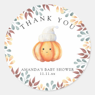 Adesivo Redondo Queda de abóbora no chapéu - obrigado