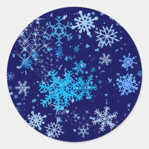 Adesivo Redondo Queda de neve da noite de Natal