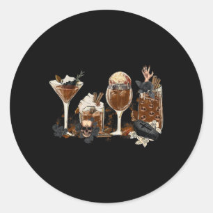 Adesivo Redondo Queda do Horror Café Halloween Pumpkin Spice Autum