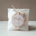 Adesivo Redondo Queda no Amor Casamento Terracotta<br><div class="desc">Fall In Love Terracotta Wedt Clássico Round Sticker</div>