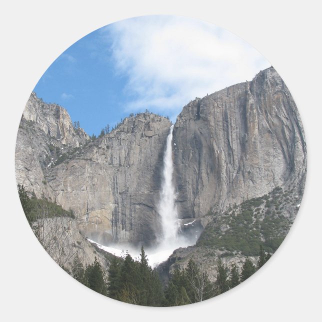 Adesivo Redondo Quedas do Yosemite Superior (Frente)