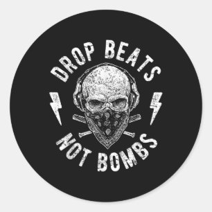 Adesivo Redondo Quedas Não Bomba Dj Contra Guerra Pela Paz