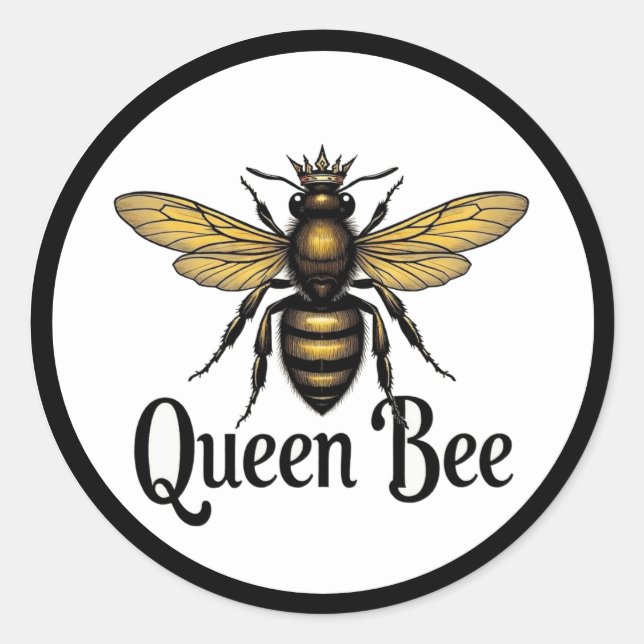 Adesivo Redondo Queen Bee Latte Mug (Frente)