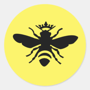 Adesivo Redondo Queen Bee Sticker, Salve As Abelhas!