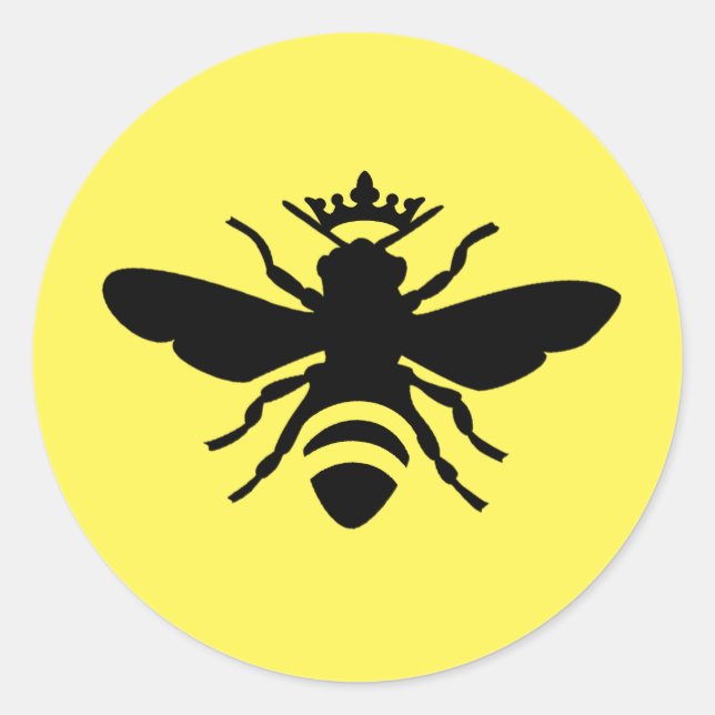Adesivo Redondo Queen Bee Sticker, Salve As Abelhas! (Frente)