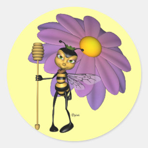 Adesivo Redondo Queen Bee Stickers